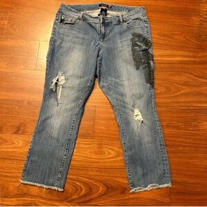 Torrid Blue Crop Jeans Size 16
